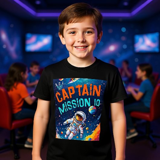 Astronaut Deep Space Planets Birthday Boy Captain トライブレンドTシャツ