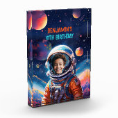 Astronaut Deep Space Sky Planets Photo Gift  フォトブロック (左)