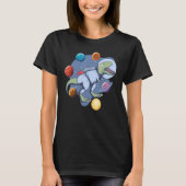 Astronaut Dinosaur In Space Travel Galaxy Dinosaur Tシャツ (正面)