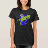 Astronaut Dinosaur Science Fiction Space Travel Tシャツ (正面)