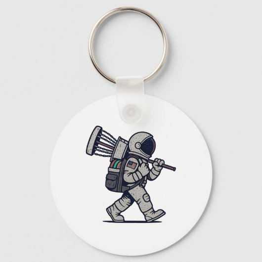 Astronaut Disc Golfer Funny Disc Golf  キーホルダー (正面)