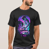 Astronaut DJ DJing in Space EDM cool Graphic Vapor Tシャツ (正面)