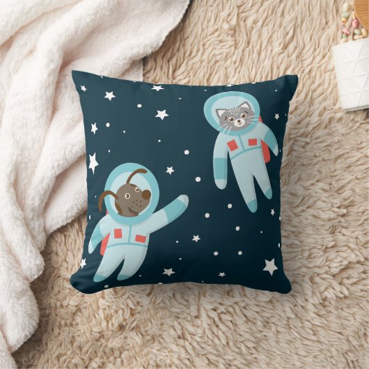 Astronaut Dog & Cat  クッション (ブランケット)