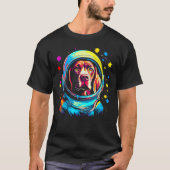 Astronaut Dog German Shorthaired Pointer Tシャツ (正面)