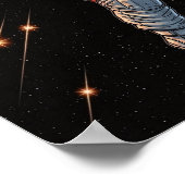 Astronaut Dunking Fiery Basketball Dynamic Space ポスター (角)