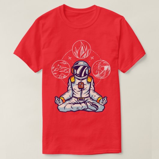 Astronaut Elemental Space Meditation I Elements As Tシャツ (デザイン正面)