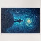 Astronaut Exploring a Cosmic Landscape ジグソーパズル (横)