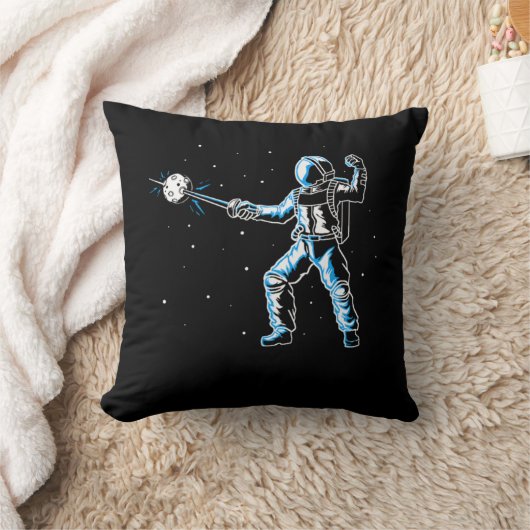 Astronaut Fencing Sword Epee Funny Fencer クッション (ブランケット)