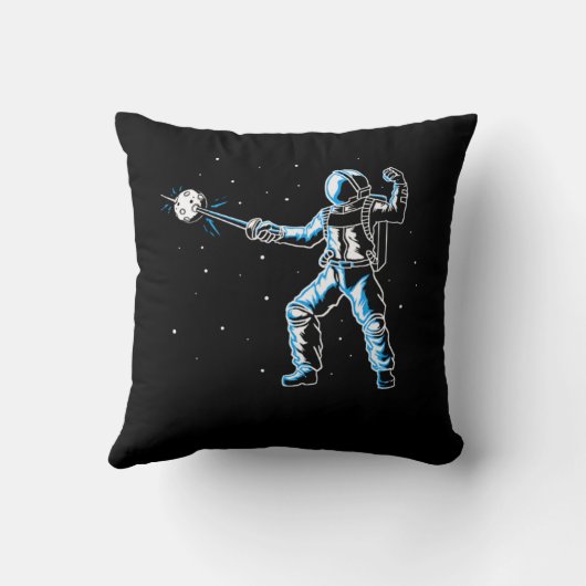 Astronaut Fencing Sword Epee Funny Fencer クッション (裏面)