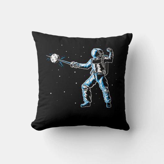 Astronaut Fencing Sword Epee Funny Fencer クッション (正面)