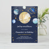 Astronaut First Trip Around The Sun 1st Birthday 招待状 (スタンド正面)