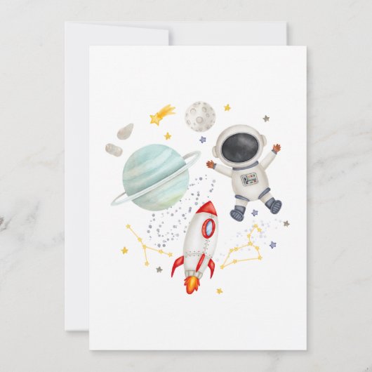 Astronaut First Trip Birthday Party 招待状 (裏面)