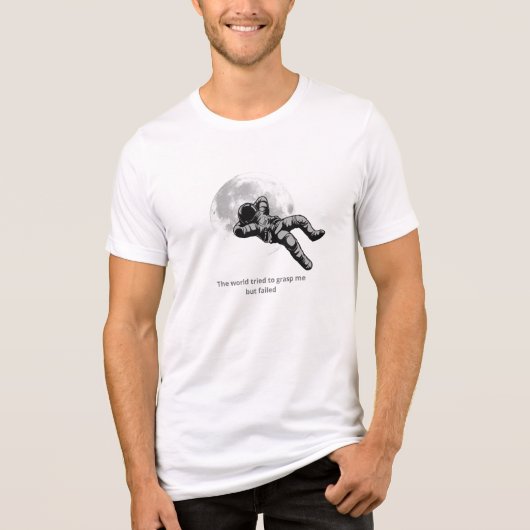 Astronaut Floating by the Moon – Inspirational Min トライブレンドＴシャツ (正面)