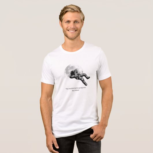 Astronaut Floating by the Moon – Inspirational Min トライブレンドＴシャツ (正面全面)