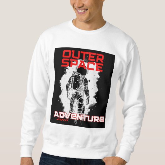 Astronaut Floating in Outer Space Design スウェットシャツ (正面)