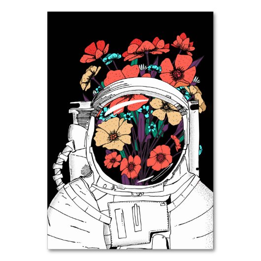 Astronaut Floral space art テーブルナンバー (正面)