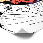 Astronaut Floral space art ポスター (角)