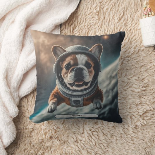 Astronaut French Bulldog Space Nursery クッション (ブランケット)