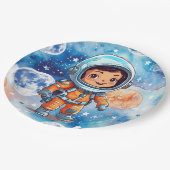 Astronaut Happy Birthday ペーパープレート (アングル)