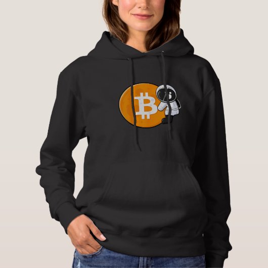 Astronaut Holding Bitcoin To The Moon HODL BTC Cry パーカ (正面)