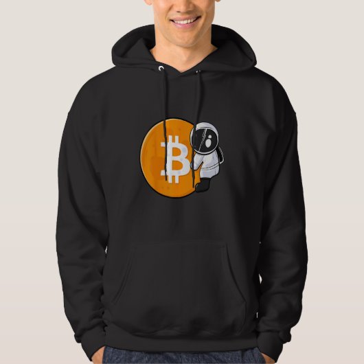 Astronaut Holding Bitcoin To The Moon HODL BTC Cry パーカ (正面)