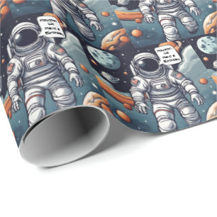 Astronaut Houston, お誕生日おめでとうございます! ラッピングペーパー
