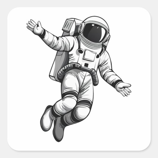 Astronaut in space スクエアシール (正面)