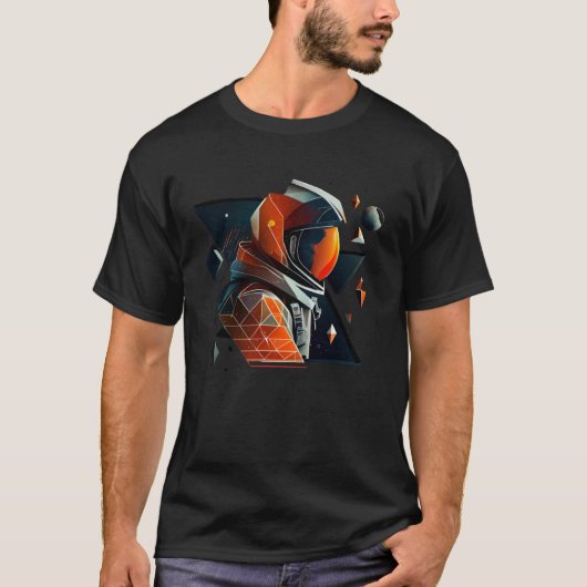 Astronaut in Space Aesthetic Wave Planet Eclipse Tシャツ (正面)