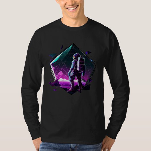 Astronaut in Space Aesthetic Wave Planet Eclipse   Tシャツ (正面)