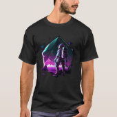 Astronaut in Space Aesthetic Wave Planet Eclipse Tシャツ (正面)