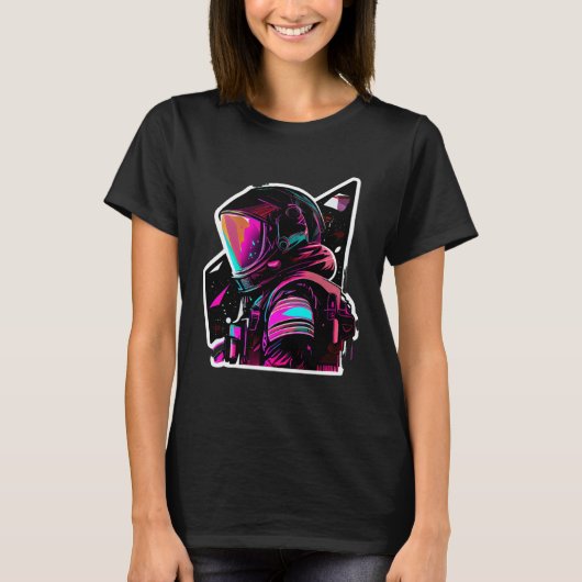 Astronaut in Space Aesthetic Wave Planet Eclipse   Tシャツ (正面)