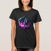 Astronaut in Space Aesthetic Wave Planet Eclipse   Tシャツ (正面)
