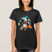 Astronaut in Space Aesthetic Wave Planet Eclipse   Tシャツ (正面)