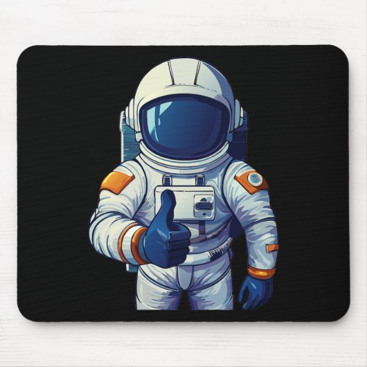 astronaut in space suit showing thumb up  マウスパッド (正面)