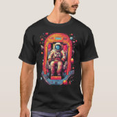 Astronaut in Spaceship   Retro Space & Planet Art  Tシャツ (正面)