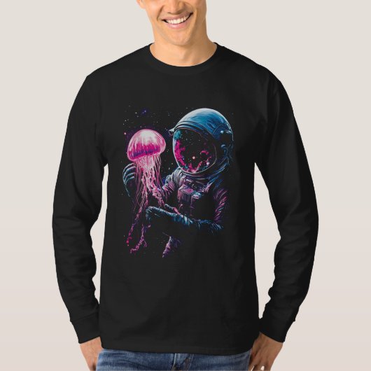 Astronaut Jellyfish Outer Space Explorer Galaxy Sc Tシャツ (正面)