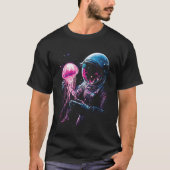 Astronaut Jellyfish Outer Space Explorer Galaxy Sc Tシャツ (正面)