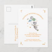 Astronaut Kids 誕生日招待状 | スペースパーティー ポストカード (正面/裏面)