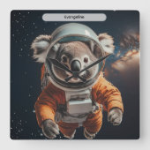 Astronaut Koala Space Surreal Animal Custom スクエア壁時計 (正面)