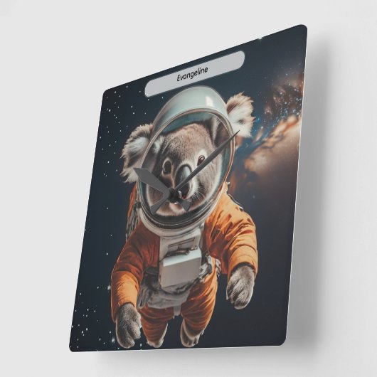 Astronaut Koala Space Surreal Animal Custom スクエア壁時計 (傾斜)