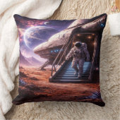 Astronaut Leaving Landing Ship クッション (ブランケット)