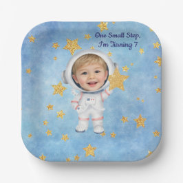 Astronaut Little Star Birthday Party Plate ペーパープレート