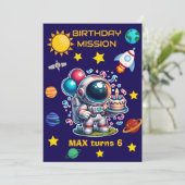 Astronaut Mission Birthday Invitation Editable 招待状 (スタンド正面)