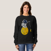 Astronaut Moon Fishing BTC Crypto Cryptocurrency B スウェットシャツ (正面フル)