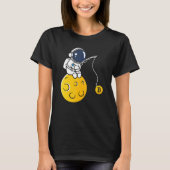 Astronaut Moon Fishing BTC Crypto Cryptocurrency B Tシャツ (正面)