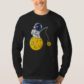 Astronaut Moon Fishing BTC Crypto Cryptocurrency B Tシャツ (正面)