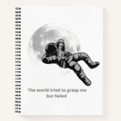 Astronaut Moon Notebook – 宇宙にインスピレーションを与えるスペースアート ノートブック (正面)