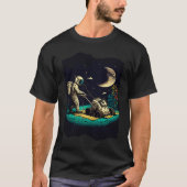 Astronaut Mowing The Lawn In Space Artwork 3 Tシャツ (正面)