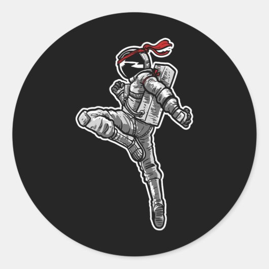 Astronaut Muay Thai Boxing Karate Kickboxing  ラウンドシール (正面)