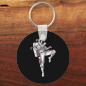 Astronaut Muay Thai Boxing Karate Kickboxing Marti キーホルダー (正面)
